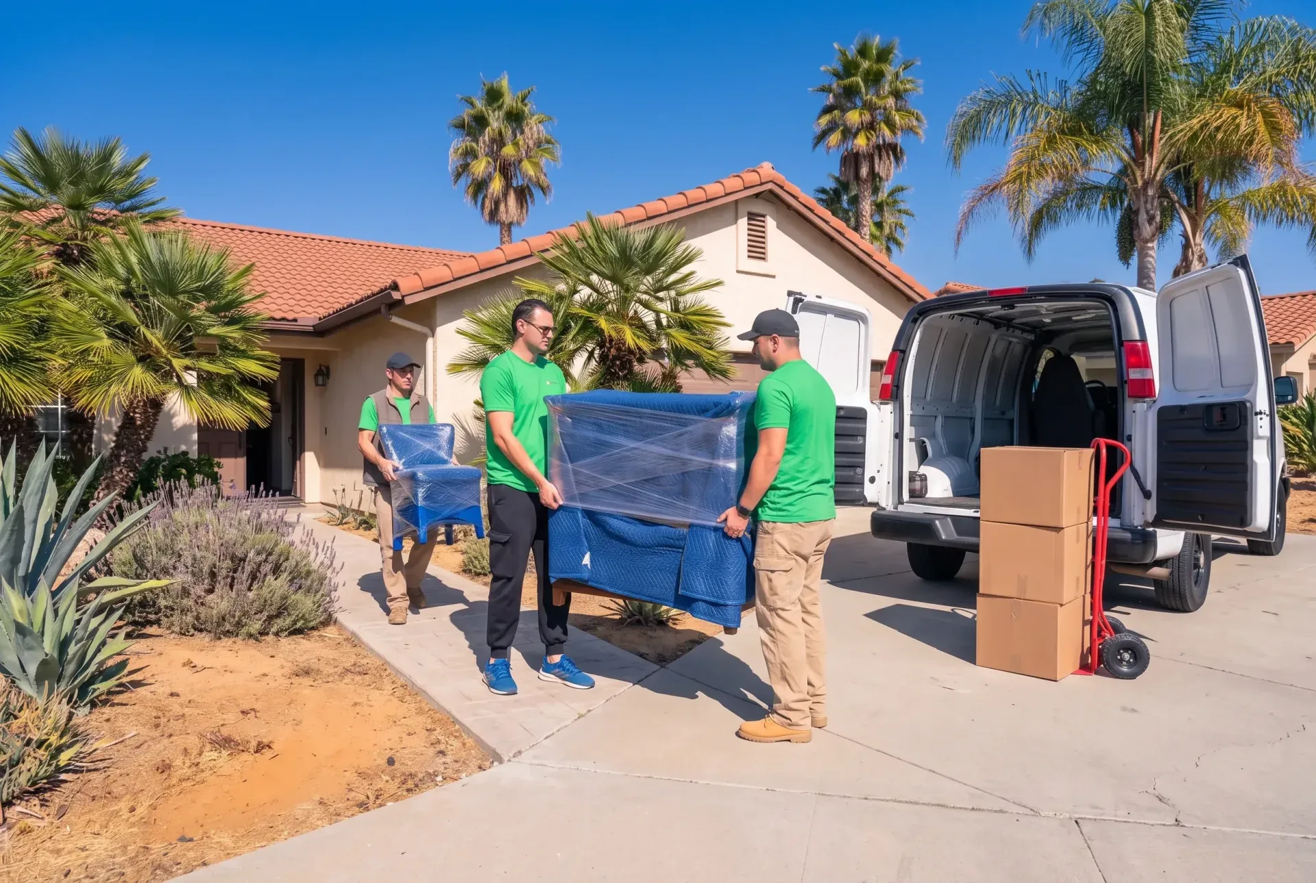 Contents pack-out crew in El Cajon