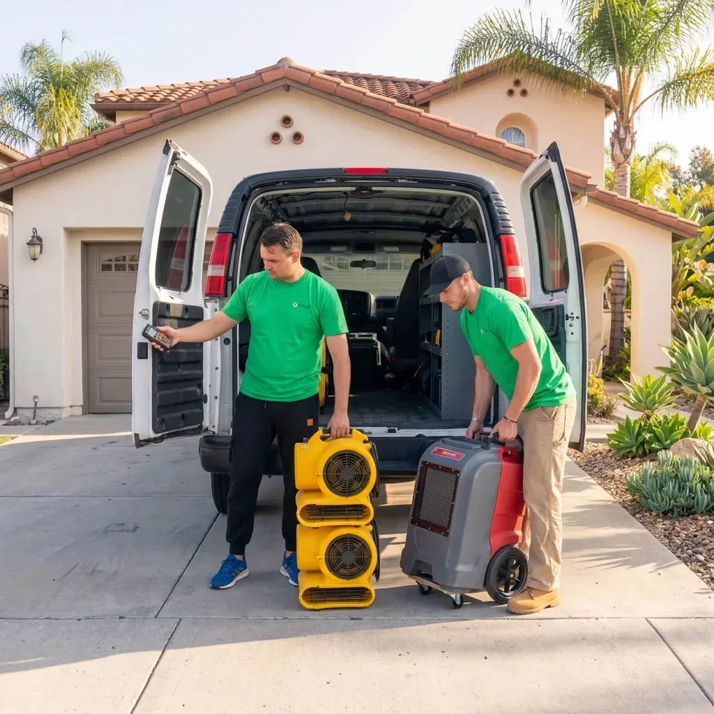 Water damage drying crew in El Cajon