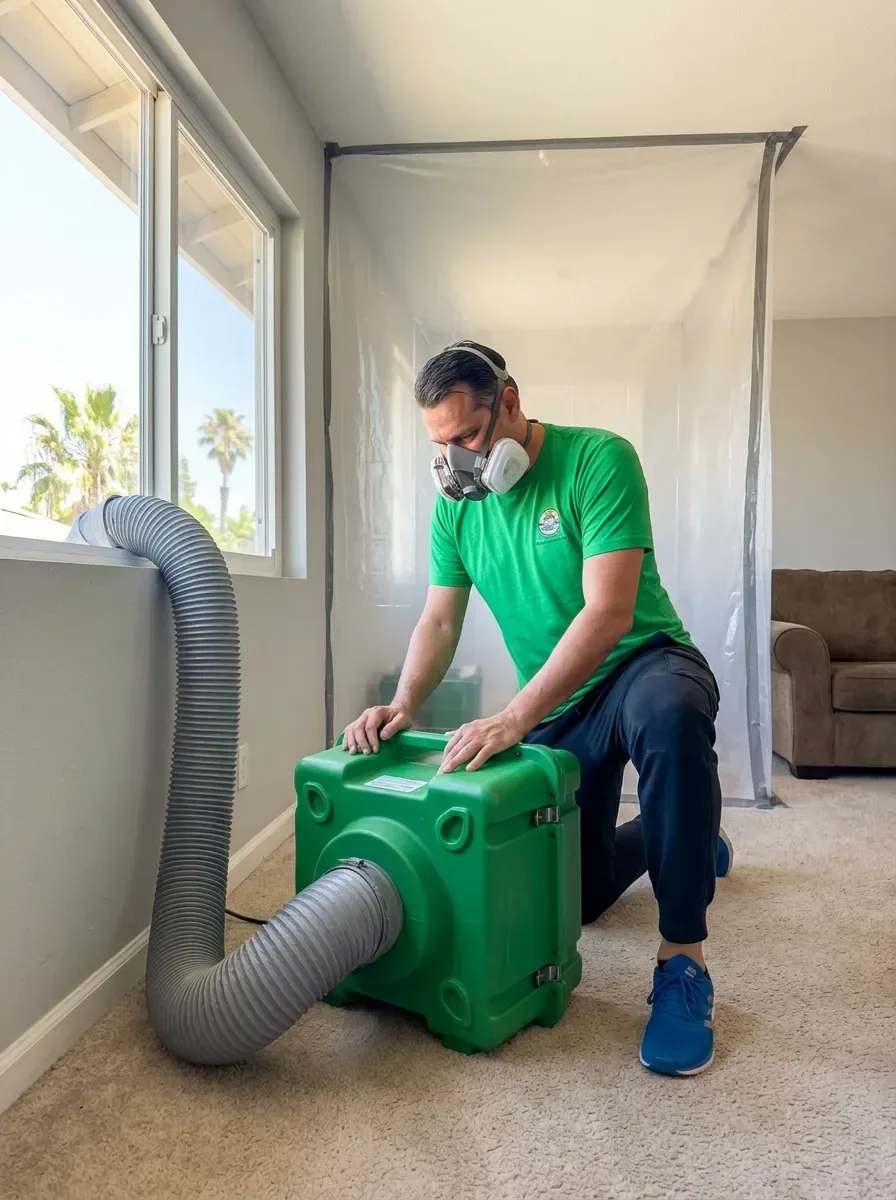 Air scrubber for mold cleanup in El Cajon